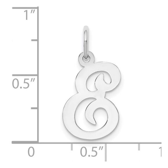14k White Gold, Sophia Collection, Small Script Initial E Pendant - Picture 4 of 5